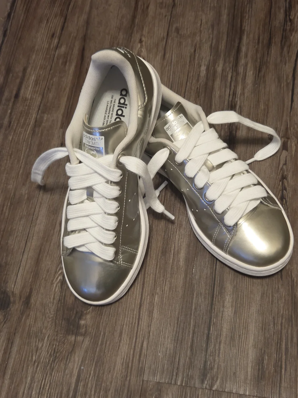 adidas Stan Smith Metallic Silver Low-Top Sneakers - Women - Picture 3 of 5